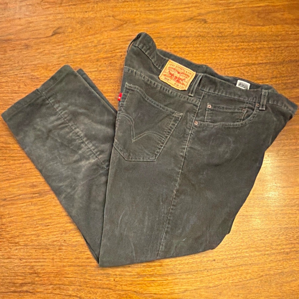 VTG Levi's 559 Men Gray Corduroy Jeans Relaxed Fit 36x30 Preppy Academia Granola